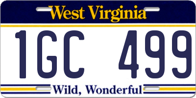 WV license plate 1GC499