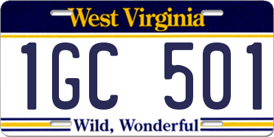 WV license plate 1GC501