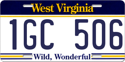 WV license plate 1GC506