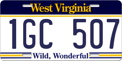 WV license plate 1GC507