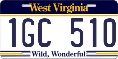 WV license plate 1GC510
