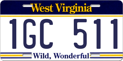 WV license plate 1GC511