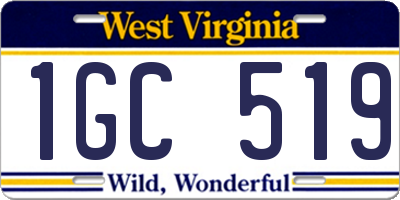WV license plate 1GC519