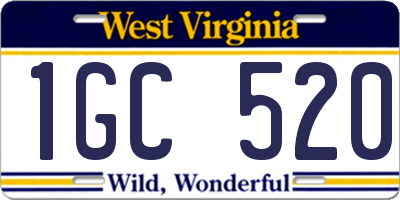 WV license plate 1GC520