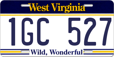 WV license plate 1GC527
