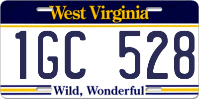 WV license plate 1GC528
