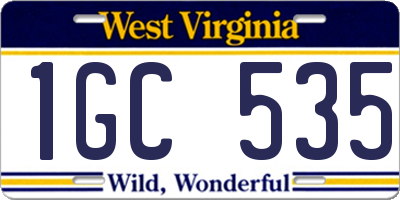 WV license plate 1GC535