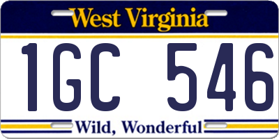 WV license plate 1GC546