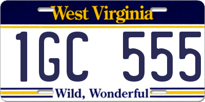 WV license plate 1GC555