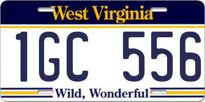 WV license plate 1GC556