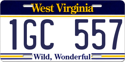 WV license plate 1GC557