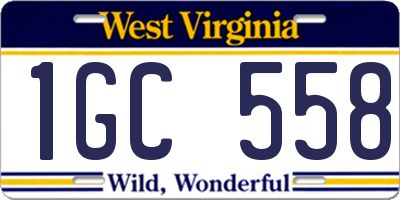 WV license plate 1GC558