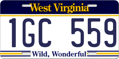 WV license plate 1GC559