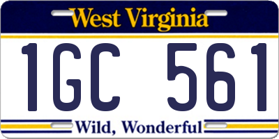 WV license plate 1GC561