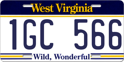 WV license plate 1GC566
