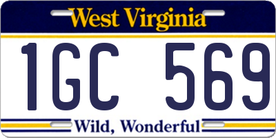 WV license plate 1GC569