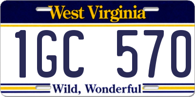 WV license plate 1GC570