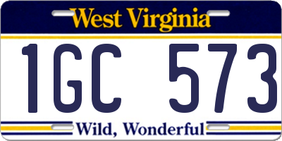 WV license plate 1GC573