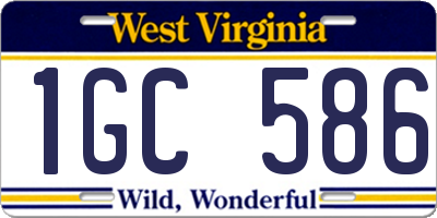 WV license plate 1GC586