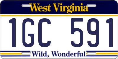 WV license plate 1GC591