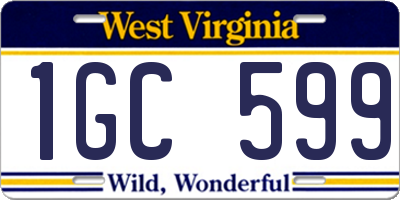 WV license plate 1GC599