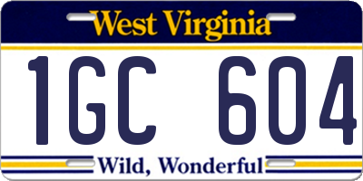 WV license plate 1GC604