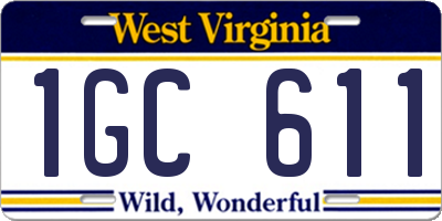 WV license plate 1GC611