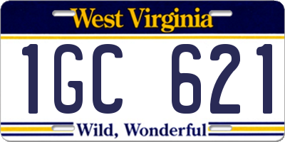 WV license plate 1GC621