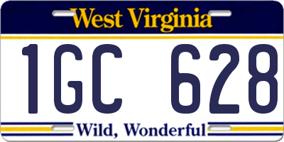 WV license plate 1GC628