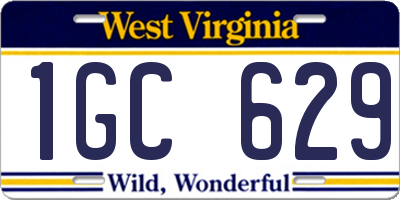 WV license plate 1GC629