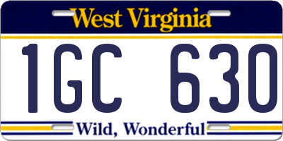 WV license plate 1GC630