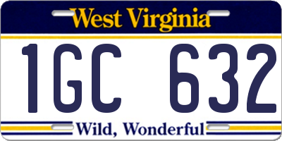 WV license plate 1GC632