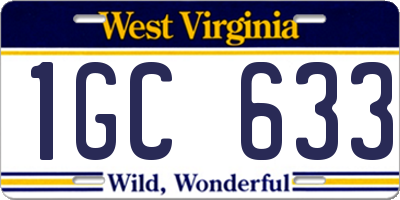 WV license plate 1GC633