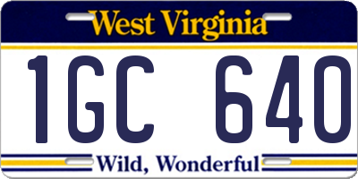 WV license plate 1GC640