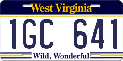 WV license plate 1GC641
