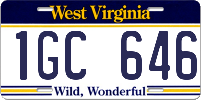 WV license plate 1GC646