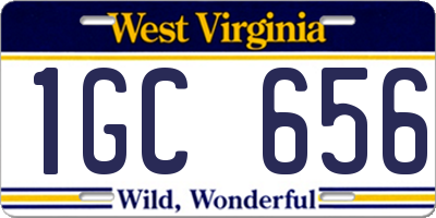 WV license plate 1GC656