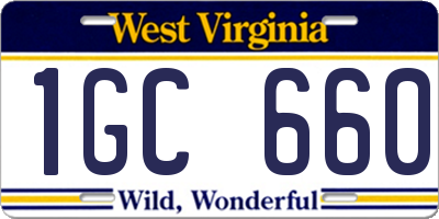 WV license plate 1GC660