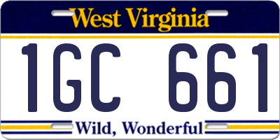 WV license plate 1GC661
