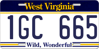 WV license plate 1GC665
