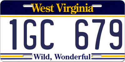 WV license plate 1GC679