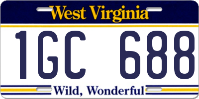 WV license plate 1GC688
