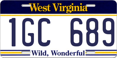 WV license plate 1GC689