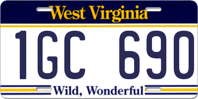WV license plate 1GC690