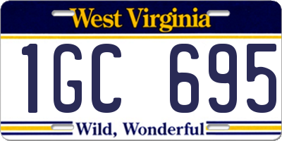 WV license plate 1GC695