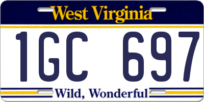 WV license plate 1GC697
