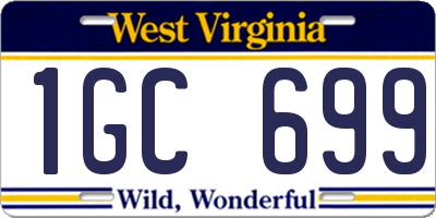 WV license plate 1GC699