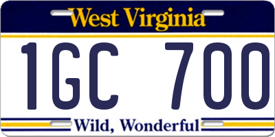 WV license plate 1GC700