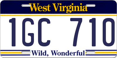 WV license plate 1GC710