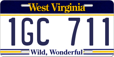 WV license plate 1GC711